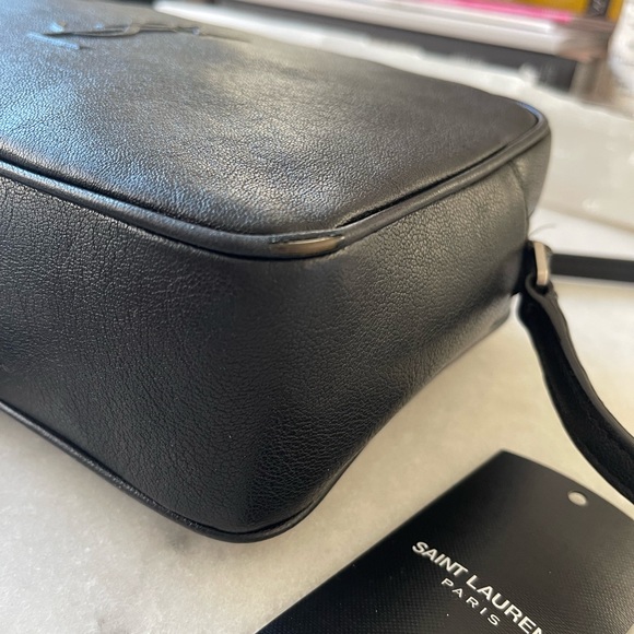 Authentic ( YSL) Saint Laurent Lou Camera Bag, Leather Small Black Crossbody - Picture 7 of 16